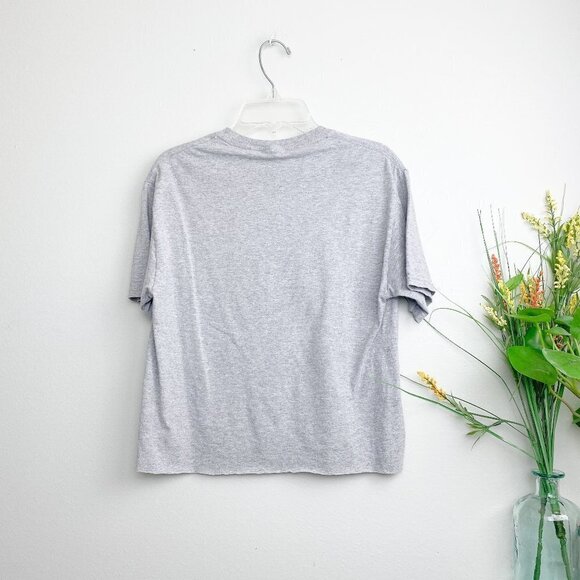 🦋 SOLVANG CA Gray Crop Top Graphic Tee Small Casual California - Picture 2 of 4